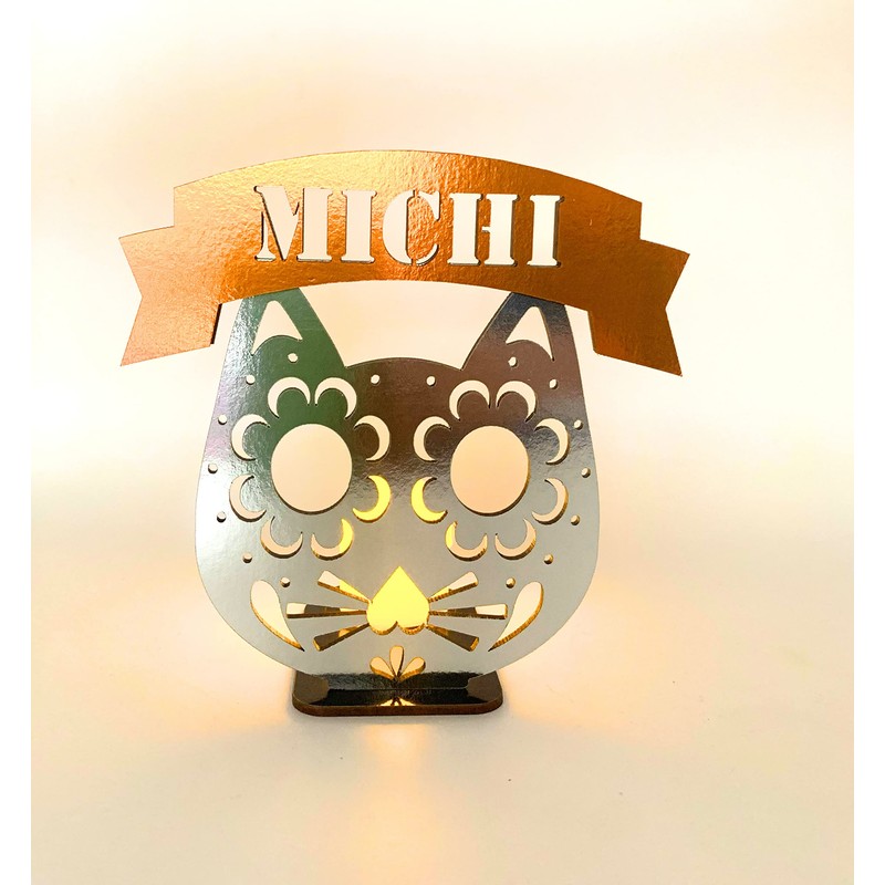 Día de Muertos Calavera Personalizada con nombre para altar con