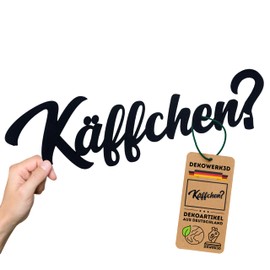 Käffchen? Lettering - Coffee Decoration Sign - Kitchen Decoration Wall - Door & Wall Decoration - Coffee Wall Sign - Coffee Bar Wall Decoration - Plastic Coffee Bar Wall Sticker (L)