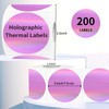 YEGAWEN 3" Holographic Direct Thermal Label Stickers, Round Printable Rainbow
