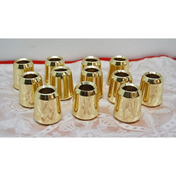 Set of 12 New Solid Brass Candle Followers 7/8", Burners,