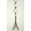 Silvery Eiffel Tower with Clear Faceted Glass Ceiling Fan Pull