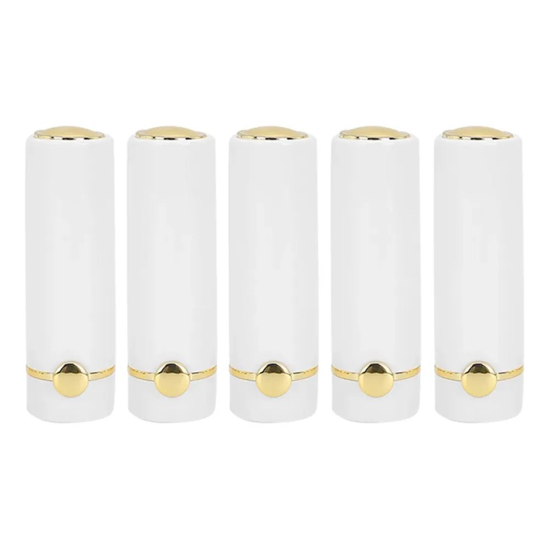 Tubo De Bálsamo Labial Blanco, Portátil, Vacío, 5 Unidades