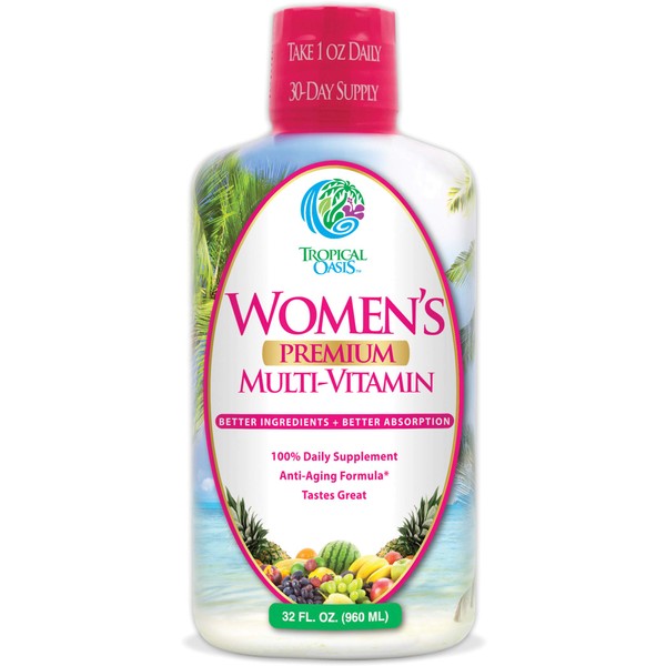 Women's Premium Liquid Multivitamin, Superfood, Herbal Blend - Anti-Aging Liquid Multivitamin for Women. 100+ Ingredients Promote Heart Health, Brain Health, Bone Health -1mo Supply