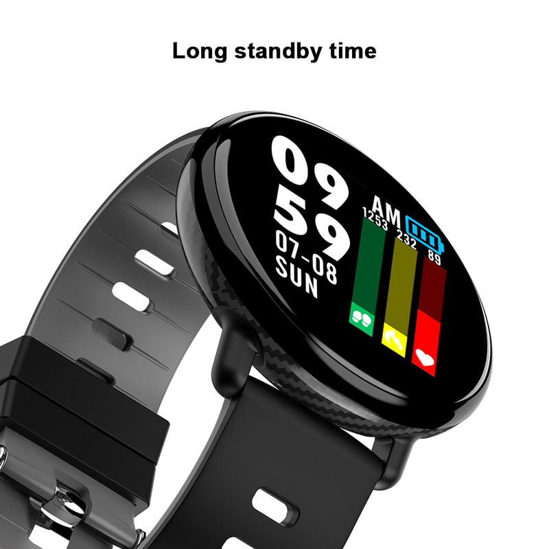 K1 1.3Inch Heart Rate Sleeping Monitor IP68 Waterproof Smartwatch(Black Gray)