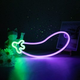 ENUOLI Eggplant Neon Signs,LED Purple Eggplant Neon Light 13.8"x5.1" inch LED Neon Lights for Wall Decor,USB/Battery Powered Night Lamps Light Up Signs for Bedroom,Party, Living Room,Home Decor