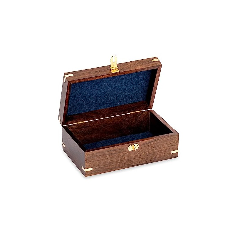 NKlaus Maritime Treasure Chest Box Real Wood and Brass 18.5