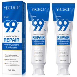 Hydroxyapatite Toothpaste, 2 Pack Fluoride Free Nano Hydroxyapatite Toothpaste for Strengthening Enamel, Peppermint