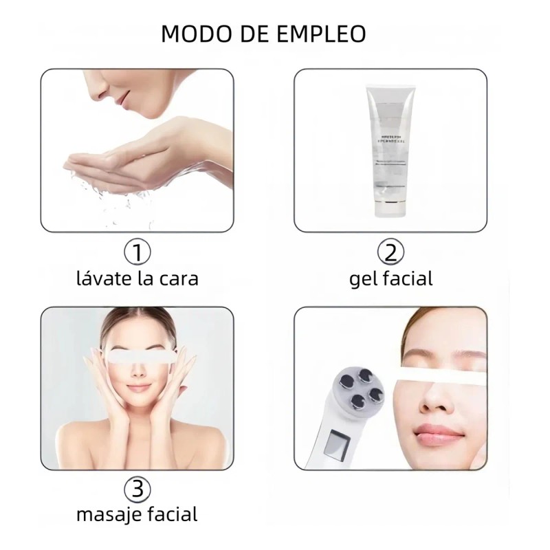 Radiofrecuencia Facial Electroporador Ems Rejuvenece Arrugas Blanco