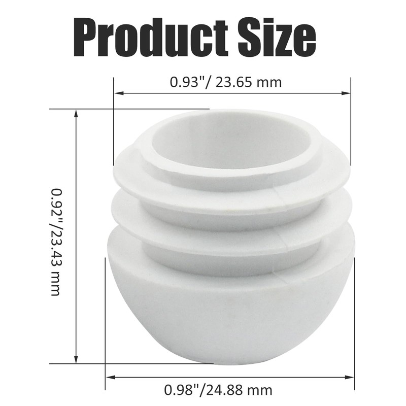 16PCS 1" Round end caps, Plastic Chair Glides, 25 mm
