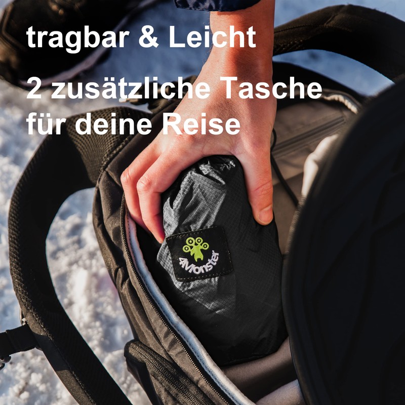 4Monster Foldable Backpack, Ultra Light, Unisex Daypack, Outdoor, 2-in-1 Belt