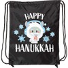 inktastic Happy Hanukkah with Yeti and Snowflakes Drawstring Bag Black