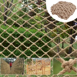 Hemp Rope Net Climbing Safety Kids Tree House Playground Protection Heavy Duty Indoor & Outdoor Decor Rope Net 8mm