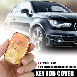 uxcell Car Key Fob Cover 5 Button Remote Key Fob Case Orange for Range Rover Evoque Sport for Jaguar F-TYPE F-PACE XE XF