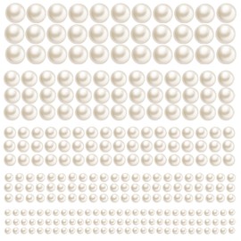monochef Hair Pearls Stickers Stick on: Face Self Adhesive Hair Eye Gems Accessories Pearl Sticker Stamper for Wedding Bride Makeup Nail Cell Phone Decor Crafts Flat Back Pearl Assorted Size 700pcs