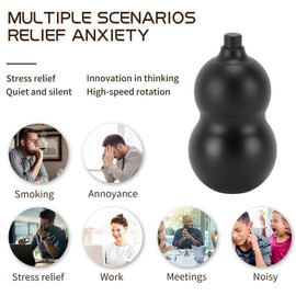 Portable Magnetic Levitation Gourd Toy, Stress Relief Metal Slider, Spin Fingertip Relaxation Desk Toy Ideal for ADHD (Black)