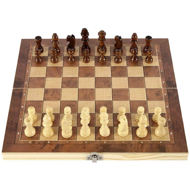 3 in 1 Wooden Chess Set Folding International Chess Entertainment