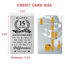 Gezxin Happy 15 Year Work Anniversary Card for Him Her- 15th Job Anniversary Card Gifts Decoration for Boss Employees Coworkers