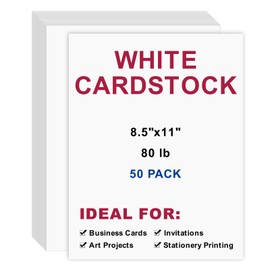 Cardstock 8.5 x 11, 50Pcs 65lb/180gsm Thick Cardstock Printer Paper for Art Crafts Stationery Printing Business Cards Office Printing (White)