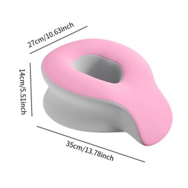 Perfeclan Face Down Cushion Face Cradle Cushion Washable Cover Non-Slip Travel Support Spa Pillow for Face Aeroplane Spa Trip Office Pink