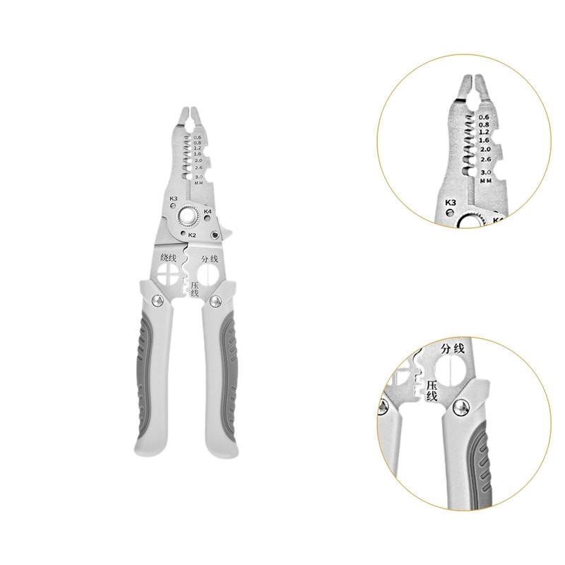Milageto Multipurpose Wire Strippers Cable Crimper Carbon Steel Easy to