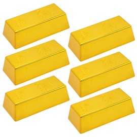 Fermoor Gold Bar Replica Display Decoration Toy Decoration Gold Bars (Set of 6)