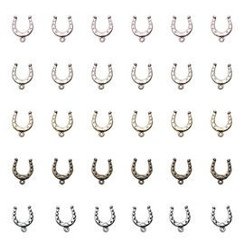 Ruwado 50 Pcs Horseshoe charms Metal Vintage Pendants for Jewelry Making Finding Kits Necklace Bracelet Crafting Keychain Key Rings DIY Gift Idea Accessories Supplies (Colorful)