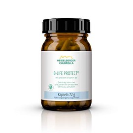 HEIDELBERGER CHLORELLA Heidelberger Chlorella C B-Life Protect Kapseln, mit aktivem Vitamin B6 (Pyridoxal-5-Phosphat), vegan, hochdosiert, hohe Bioverfgbarkeit, 72 g, 120 Kapseln