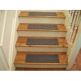 Essential Carpet Stair Treads - Style: Herringbone - Color: Beige Gray - Size: 24" x 8" (15)