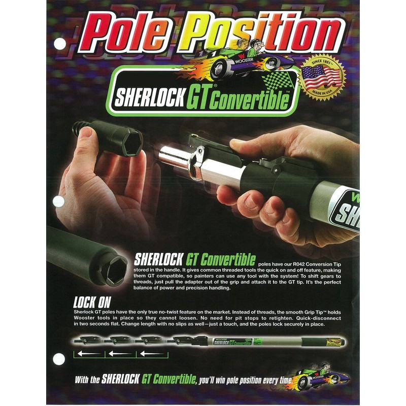 Wooster Brush SR090 Sherlock GT Convertible Extension Pole, 2-4 feet