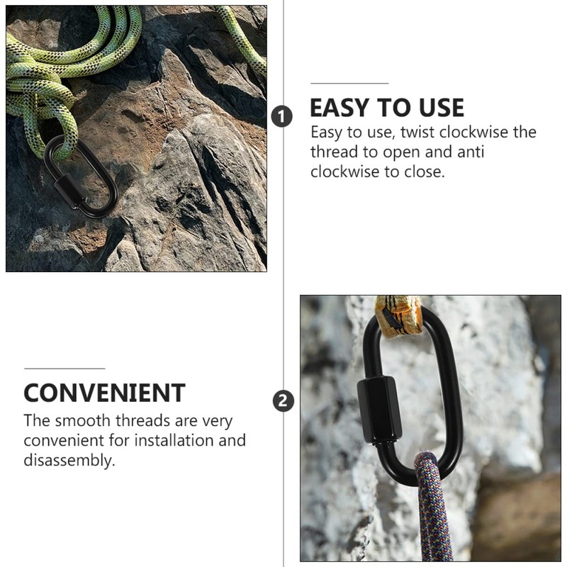 TEHAUX Locking Stainless Outdoor Heavy Carabiner Hammock Quick Re for