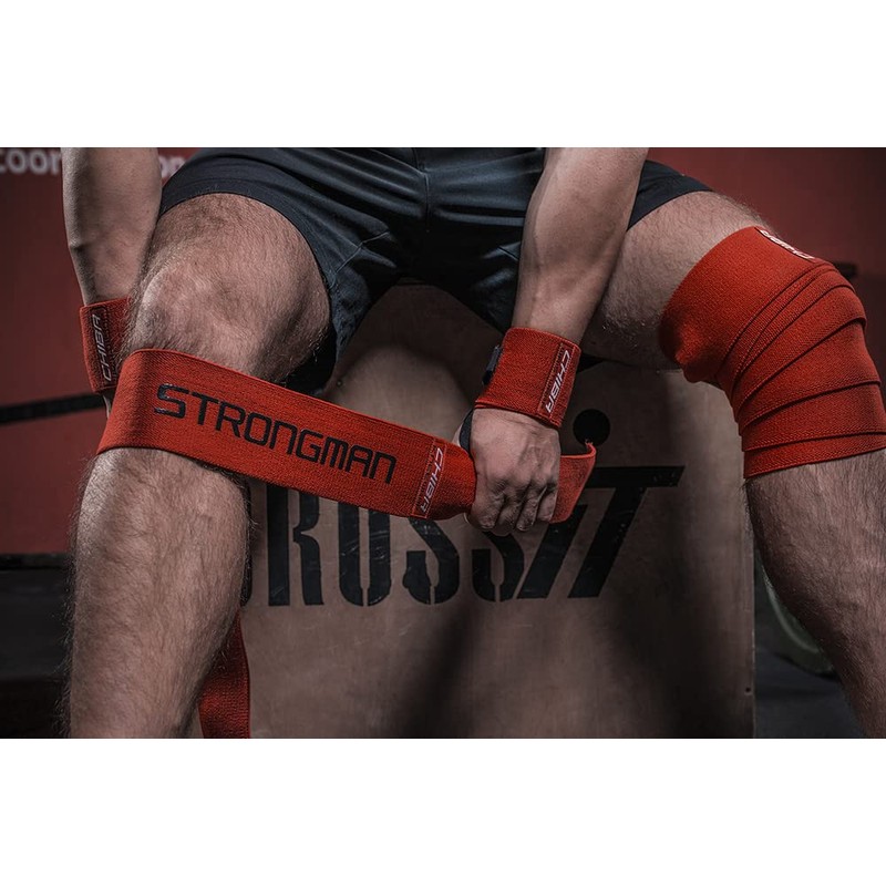 Chiba Unisex's Strongman Knee Wrap Glove, Red, Size EG