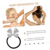TOVINANNA Metal Bowknot Hair Tie for Women Elegant Decorative Elastic