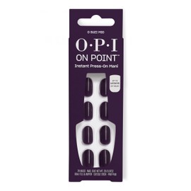 OPI On Point O Suzi Mio | Short Round Dark Purple Press On Nails | 24 Count with Nail Glue | Long Lasting, Reusable, Non-damaging | Fall 2025 Shades