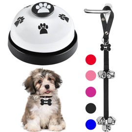 KEXIAVA 2 Pack Dog Door Bells, Dog Doorbell to go Outside Puppy Train Bell for Dogs to Ring to go Potty, Puppy Toilet Training Bell Jingle Bells for Door Knob (Black)