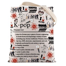 VAMSII Ateezz Kpop Merch K-POP Music Lover Tote Bag K-Pop Group Members Fans Gift Singer Album Inspired Gift (CAAteezzKpop3)