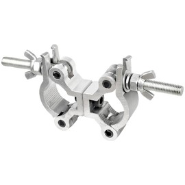 Wecan Stage Light Double Pipe Clamp, 35-45mm Dual Head Truss Mount Bracket, Aluminium Swivel Coupler, 80kg Load 1Pack