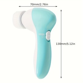 7-in-1 Electric Facial Cleansing Brush - Rejuvenate & Deep Cleanse - All-in-One Skin Pampering Beauty Instrument for Face & Body (Green)