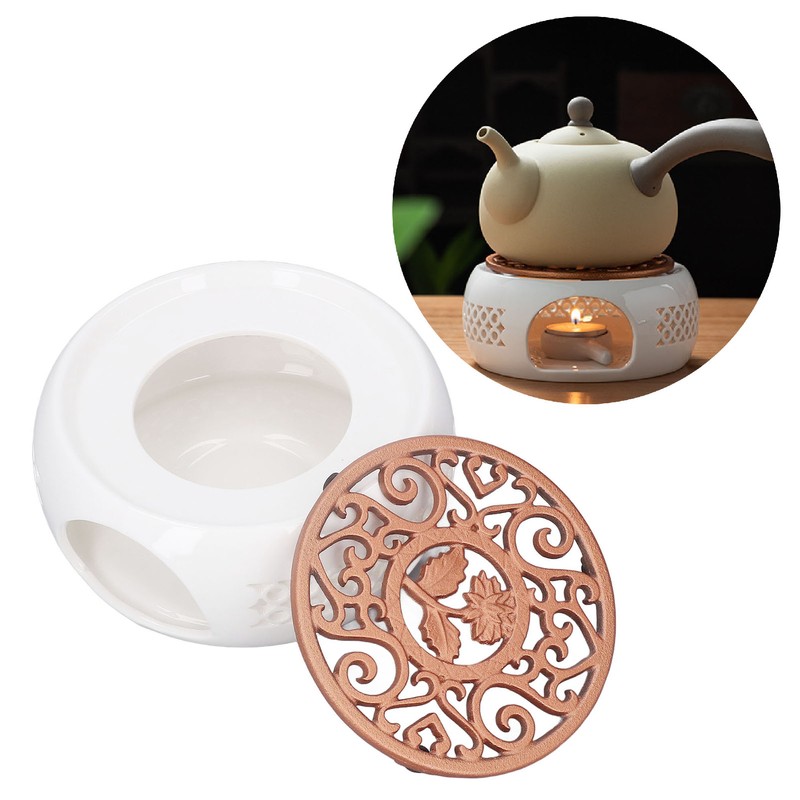 Ceramic Teapot Warmer Hollowed Pad Concave Bottom Practical Multifunction Teapot