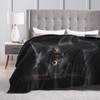 Black Cat Flannel Throw Blanket Lightweight Soft Warm Bed Throws