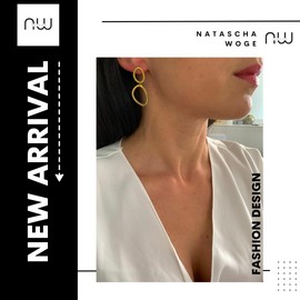 NataschaWoge® Edelstahl lange minimalistische Creolen Silber Gold Huggie Ohrringe Schmuck für sie Geschenk Silber Damenschmuck Freundin (Gold)