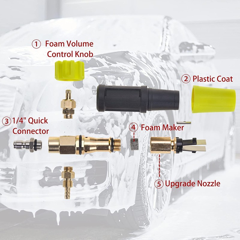 M MINGLE High Pressure Washer Gun Snow Foam Lance, 4000
