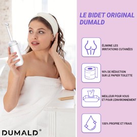 DUMALD Popodusche Original 380ML - Podusche Intimdusche Wochenbett - Po Dusche Wochenbett - Portable Bidet - Intimdusche für Damen - Po dusche Toilette Travel Bidet (WEISS)
