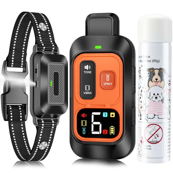 Citronella Dog Training Collar [1*Refill Spray] 1000FT Citronella Dog Bark