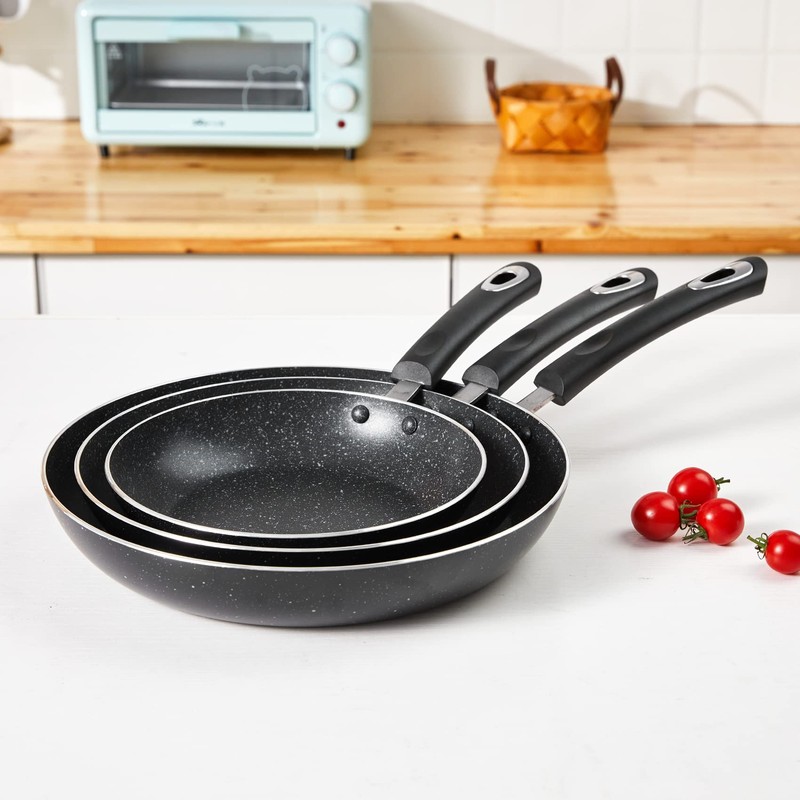 HooJay Nonstick Frying Pan Set-3-Pieces Skillet Set Induction Compatible,8 Inch,9.5