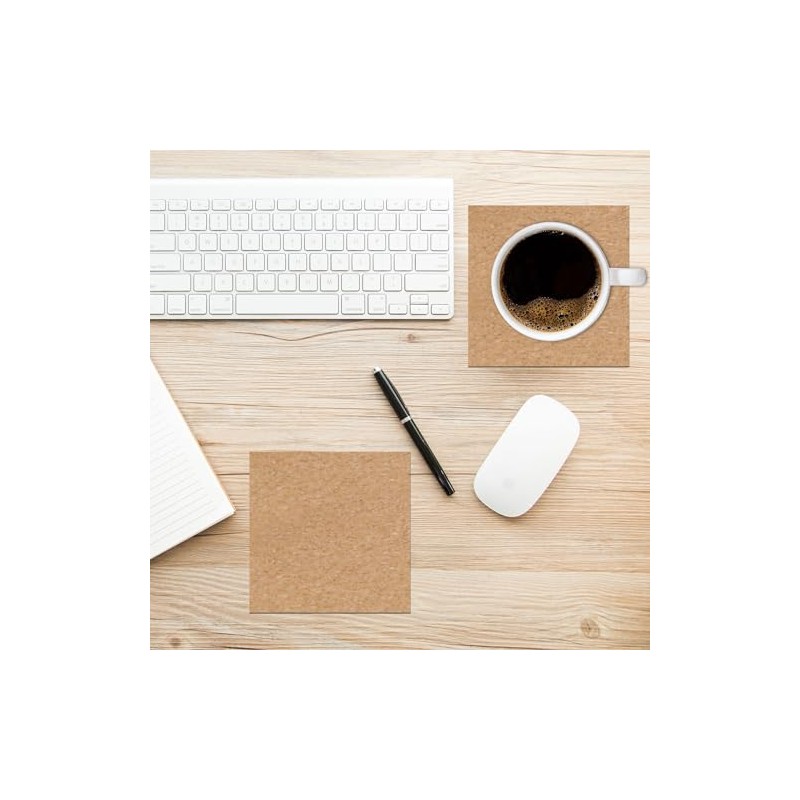 150 Pcs self Adhesive Cork Coasters Bulk,4"x 4" Coaster Bottoms