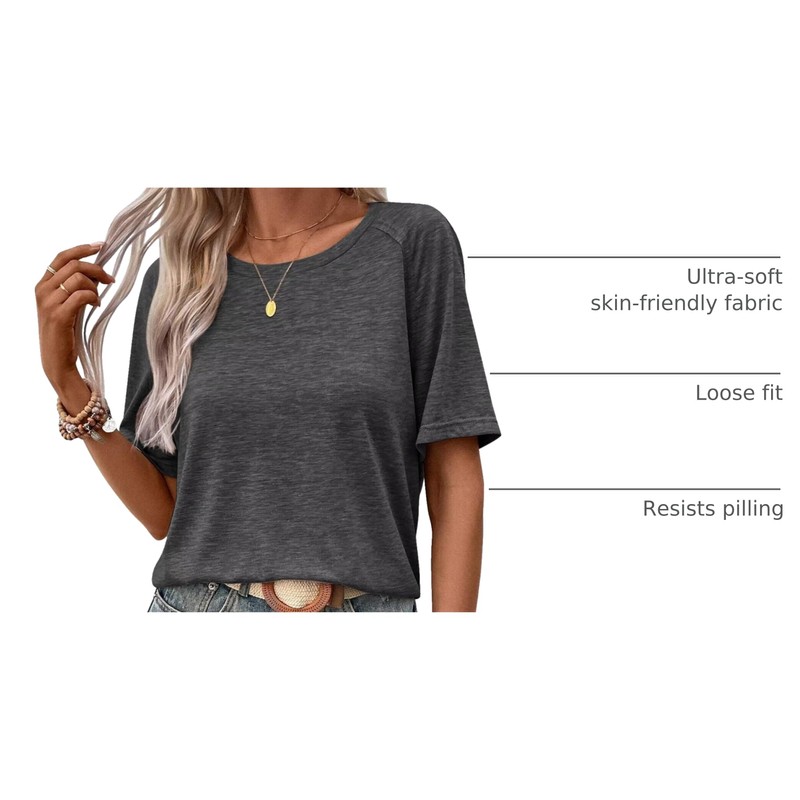 EADINVE Womens Half Sleeve T Shirts Crew Neck Summer Tops