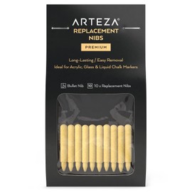 ARTEZA Marker Pen Tips, 10 Bullet Nibs, Marker Nib Replacements for Acrylic Paint Pens, Art Supplies for Decorating Glass, Wood and Ceramics