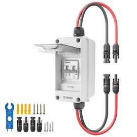 Pjerjzn Solar Panel Disconnect Switch 1000V DC/AC 20A PV Disconnect Switch Outdoor Miniature Circuit Breaker IP65 More Space Quick Installation for Solar PV Array Homes Battery (1000V 20 Amp)