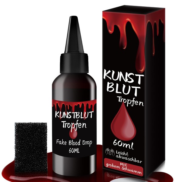 WAMIOKAGRO Kunstblut Halloween Schminke Erwachsene Kinder, 60ml Fake Blood mit