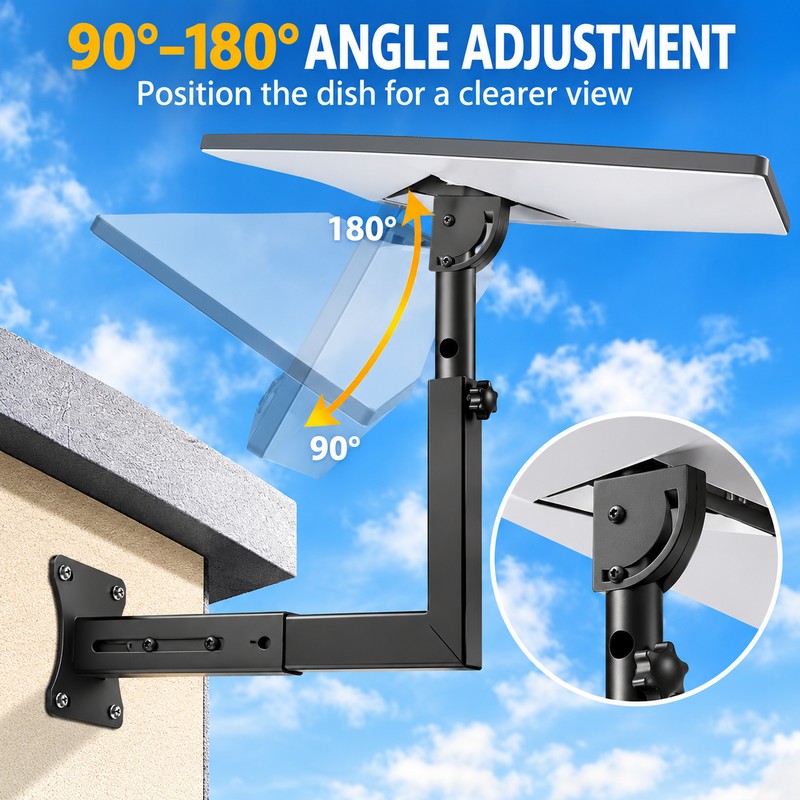 Adjustable Starlink Gen 3 Wall Mount, Telescoping Metal Support Arm